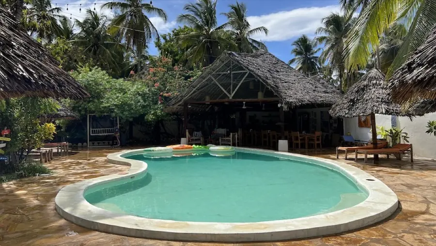 Piscina și grădina